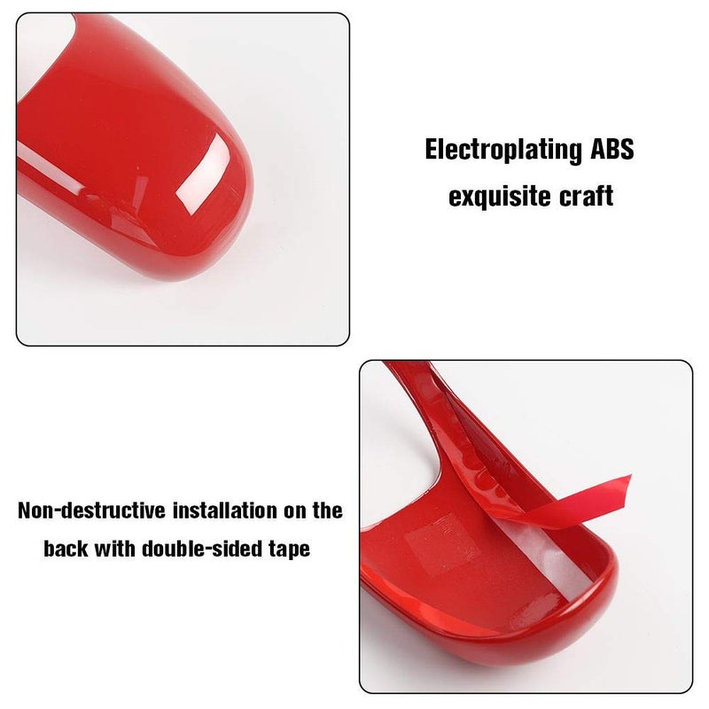 CheroCar Gear Shift Knob Cover Stick Shifter Cap Cover Frame for 2014-2015 Jeep Grand Cherokee, for 2012-2014 Chrysler 300C, Interior Accessories (Red) - Image 5